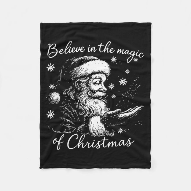 Believe In The Magic Of Christmas, Funny Christmas Fleecefilt (Framsidan)