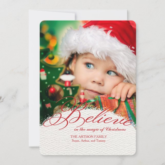 Believe In The Magic Of Christmas Photo Card 2 Julkort (Framsida)