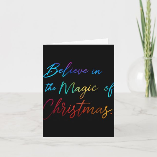 Believe In The Magic Of Christmas T Shirt  Kort (Framsida)