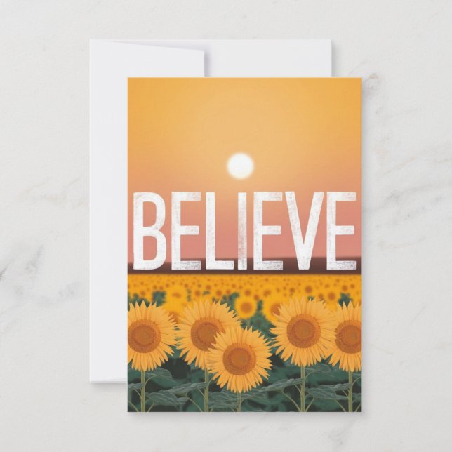 Believe in the Sunflowers card Tack Kort (Framsida)