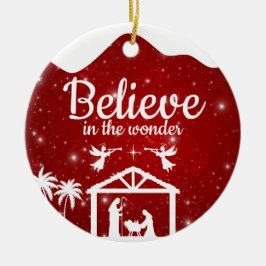 Believe in the wonder Manger Divine Passage ⛪️ 🎄 Julgransprydnad Keramik