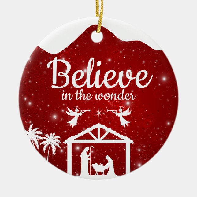 Believe in the wonder Manger Divine Passage ⛪️ 🎄 Julgransprydnad Keramik (Framsidan)