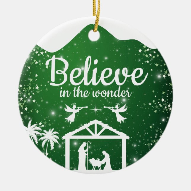 Believe in the wonder Manger Divine Passage ⛪️ 🎄 Julgransprydnad Keramik (Framsidan)