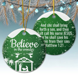 Believe in the wonder Manger Divine Passage ⛪️ 🎄 Julgransprydnad Keramik