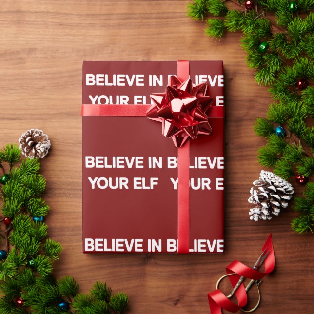Believe In Your Elf Funny Xmas Matching Family Presentpapper (Julgåva)