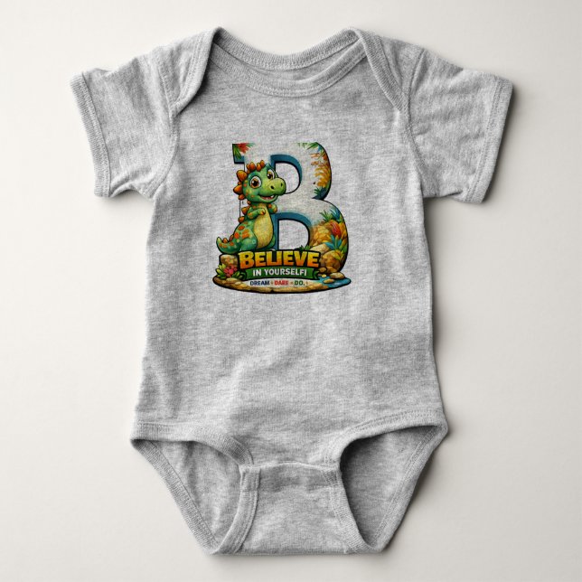 ✨ “Believe in Yourself” Baby Jersey Bodysuit 👶💚 T Shirt (Framsida)