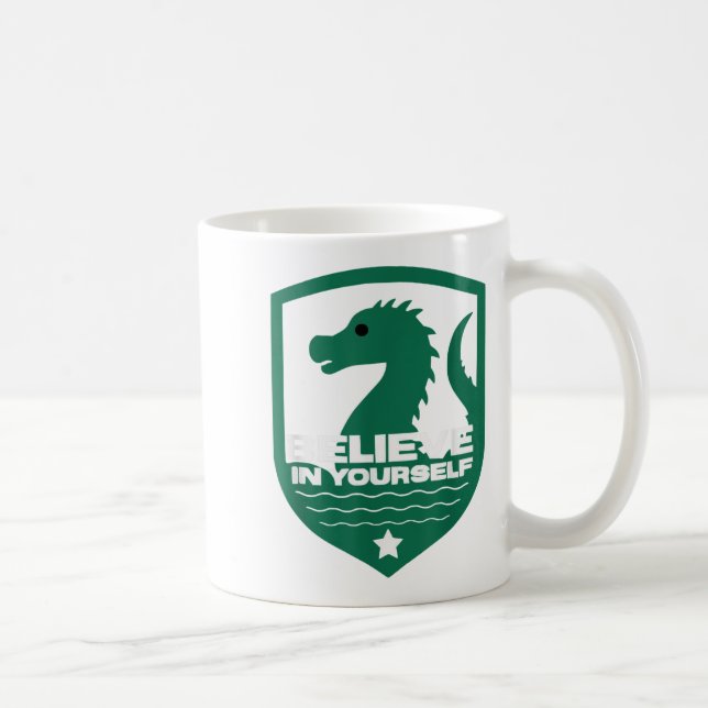 Believe In Yourself Funny Motivational Loch Ness M Kaffemugg (Höger)