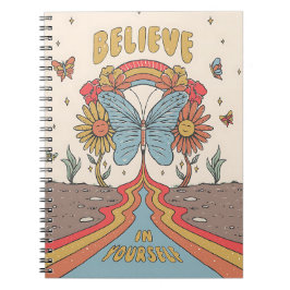 Believe in Yourself Inspirational Butterfly  Anteckningsbok