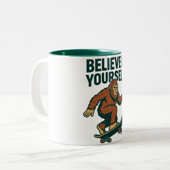  Believe In Yourself Motivation Art Två-Tonad Mugg (Framsida vänster)