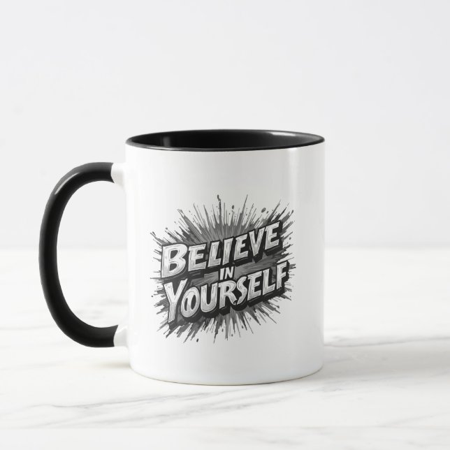 Believe in Yourself Motivational Mug | Inspiration Mugg (Vänster)