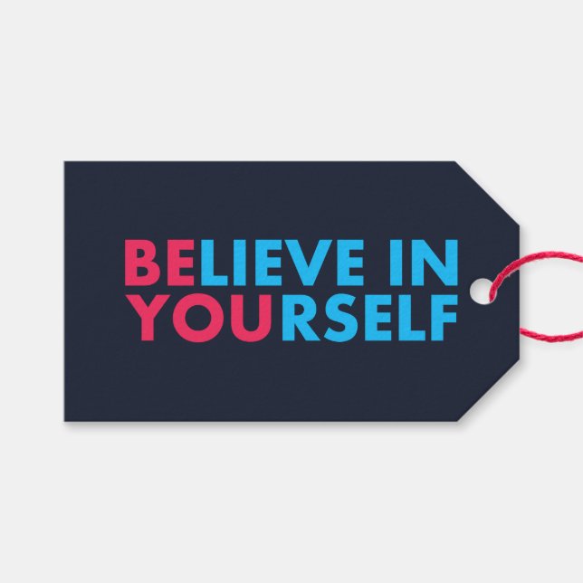 Believe in yourself presentetikett (Framsidan (Horisontell))