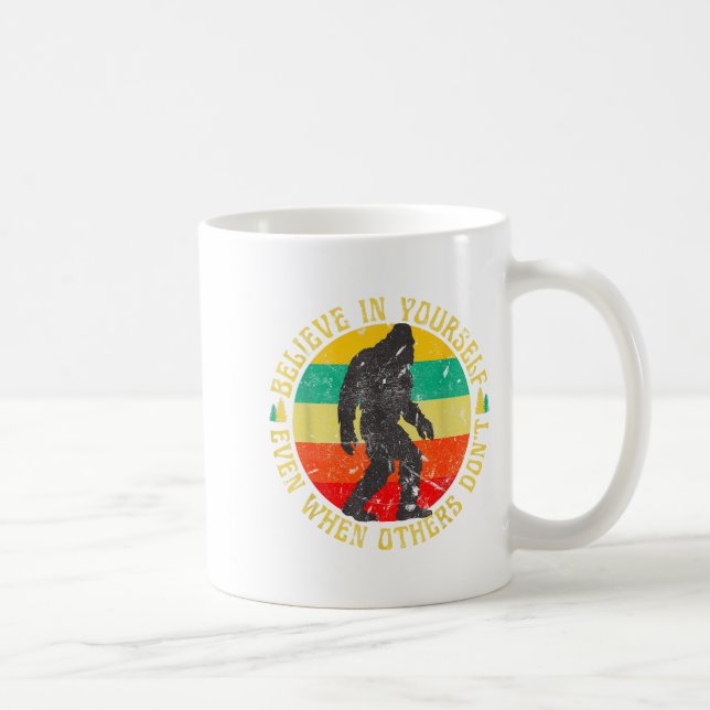 Believe In Yourself Sasquatch Funny Motivational B Kaffemugg (Höger)