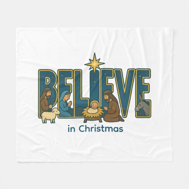 Believe nativity  fleecefilt (Framsidan (Horisontell))