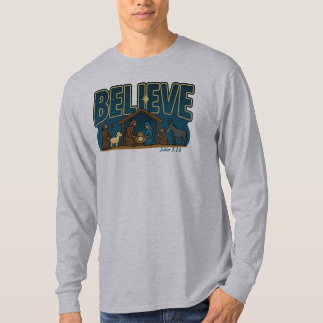 Believe Nativity T Shirt (Framsida)