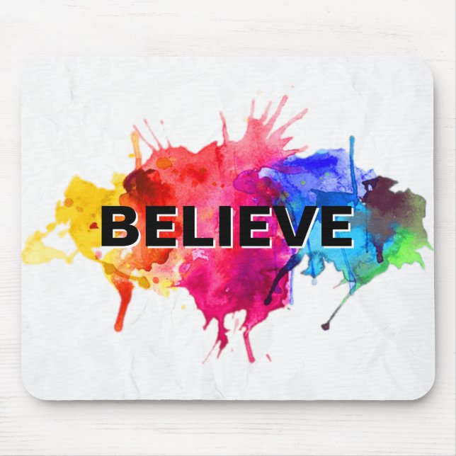 BELIEVE Paint Stänk Abstrakt Musmatta (Framsidan)