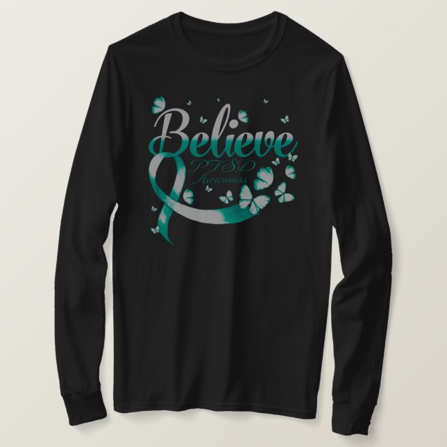 Believe PTSD Butterfly T Shirt (Design framsida)