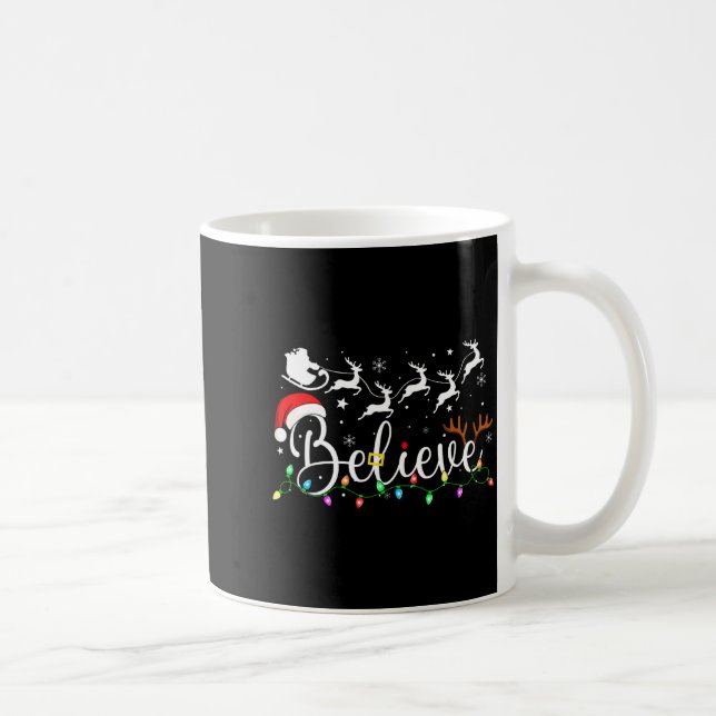 Believe Santa Claus Believe Christmas Matching Paj Kaffemugg (Höger)