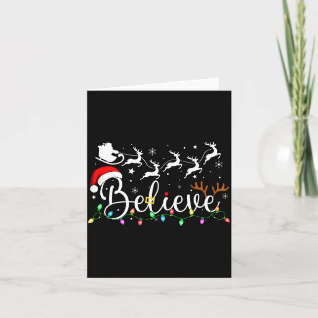 Believe Santa Claus Believe Christmas Matching Paj Kort (Framsida)
