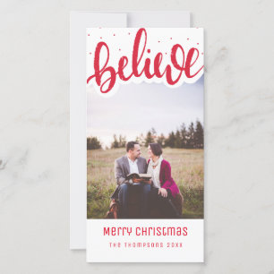 Believe skrivar julfotokortet julkort