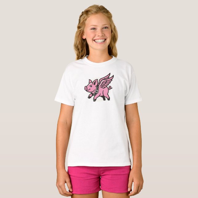 Believe the Impossible - When Pigs Fly T-Shirt (Hel framsida)