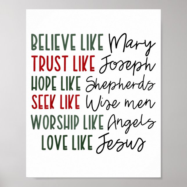 Believe Trust Hope Seek Like Shepherds Christian C Poster (Framsidan)