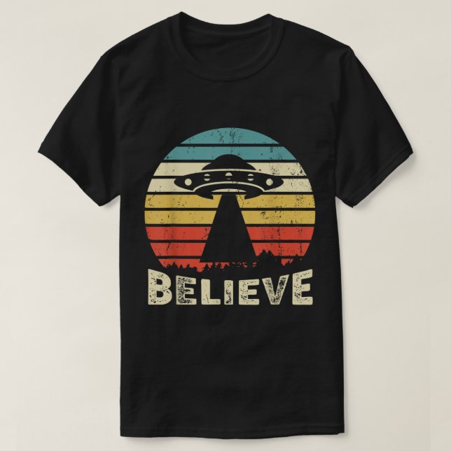 Believe UFO Alien Retro Vintage Tee (Design framsida)