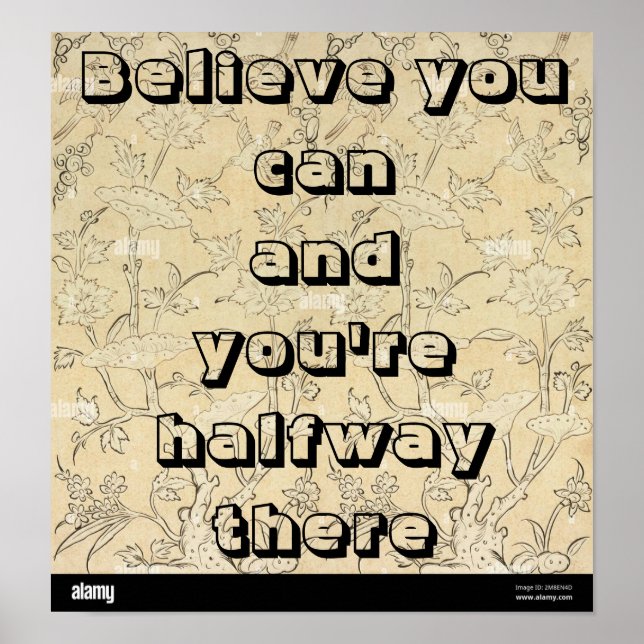 "Believe you can and you're halfway there." Poster (Framsidan)