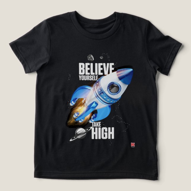 Believe Yourself Take High T Shirt (Design Framsida)