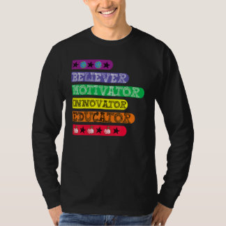 Believer Motivator Innovator Educator Inspire Teac T Shirt