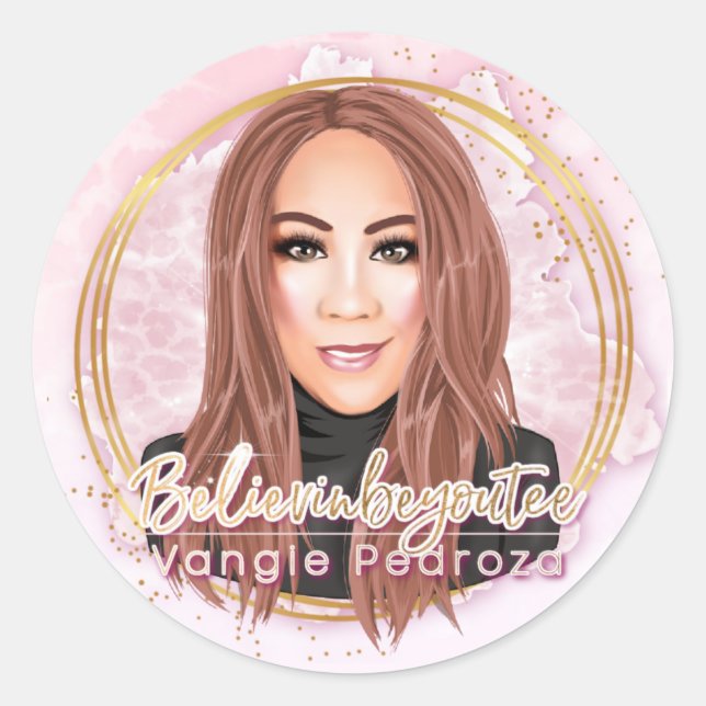 Believinbeyoutee Stickers Runt Klistermärke (Framsida)