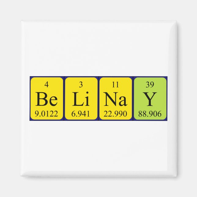 Belinay periodisk magnet bord namn (Framsidan)