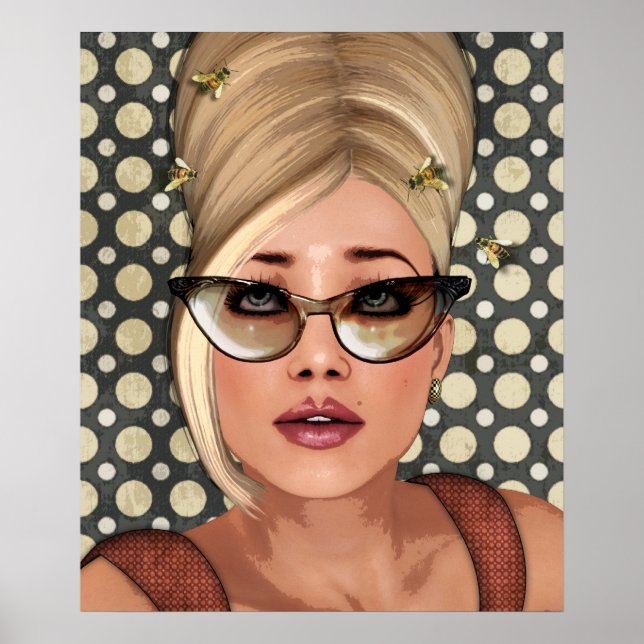 Belinda Beehive Retro Chic Poster (Framsidan)