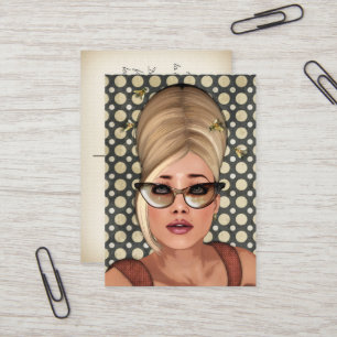 Belinda Beehive Retro Chic Profilkort Visitkort