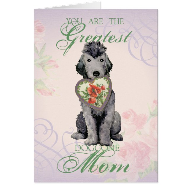 Belington Terrier Heart Mamma Greeting Card Hälsningskort (Framsidan)