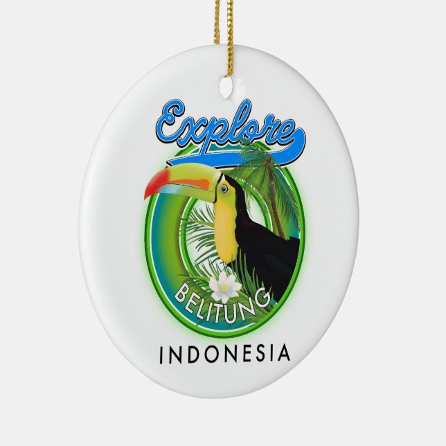 Belitung Indonesia-logotyp Julgransprydnad Keramik (Höger)