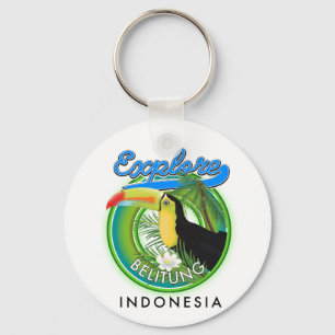 Belitung Indonesia-logotyp Nyckelring