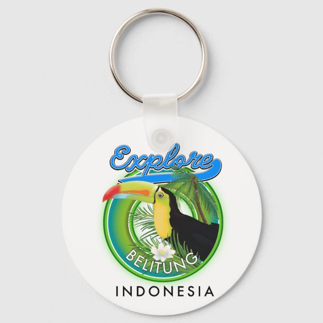 Belitung Indonesia-logotyp Nyckelring (Framsida)