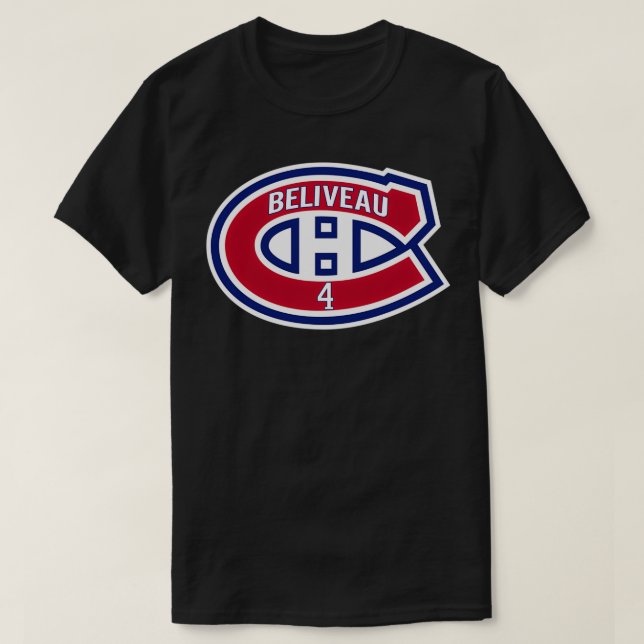 Beliveau Habs Logotyp T Shirt (Design framsida)