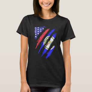 Belizansk Amerikansk Patriot Uppvuxen Hjärtats Fla T Shirt