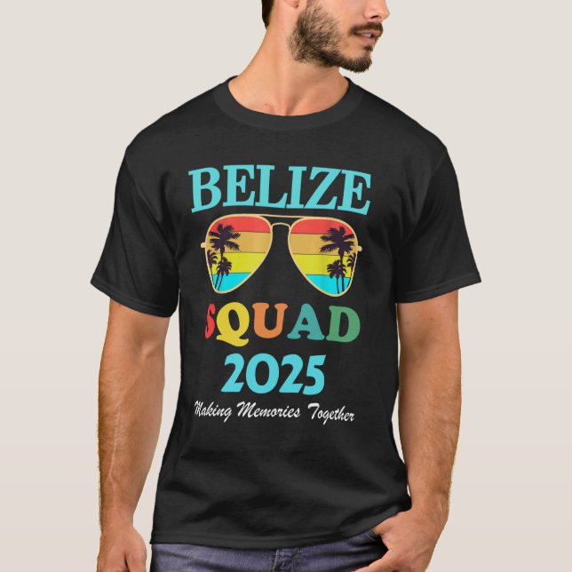 Belize 2025 Tropical Beach Vacation Matching T Shirt (Framsida)