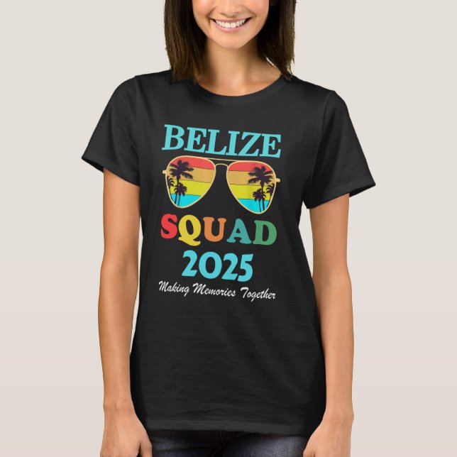 Belize 2025 Tropical Beach Vacation Matching T Shirt (Framsida)