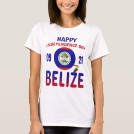 Belize 43:e Independence day-Pridet Flagga T Shirt