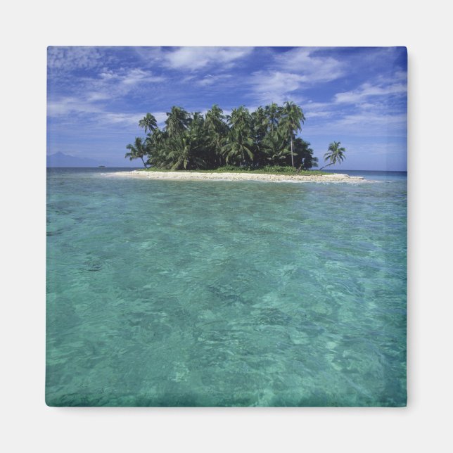 Belize, barriärrev, namnlös ö eller cay. magnet (Framsidan)