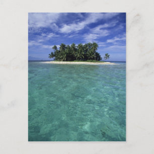 Belize, barriärrev, namnlös ö eller cay. vykort