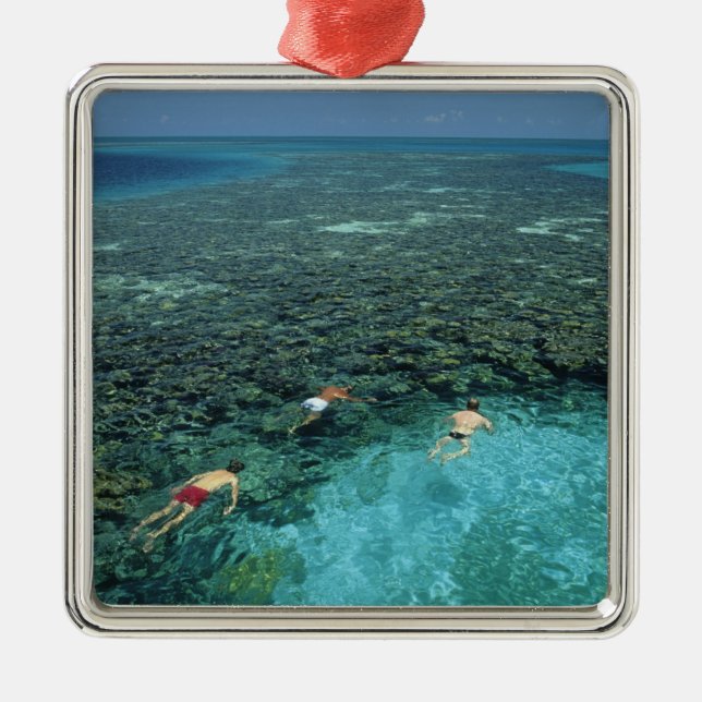 Belize, Barriärrevet, Lighthouse Reef, Blå Julgransprydnad Metall (Framsidan)