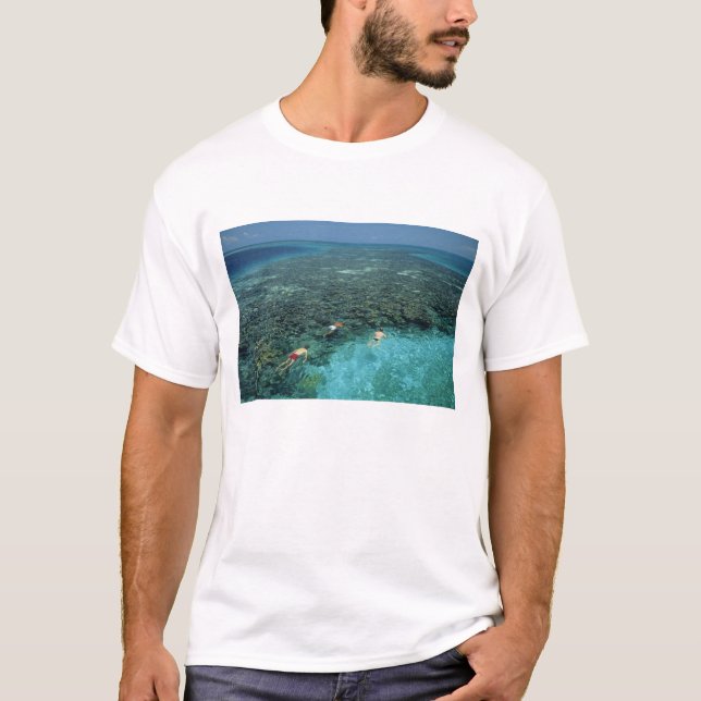 Belize, Barriärrevet, Lighthouse Reef, Blå Tee Shirt (Framsida)
