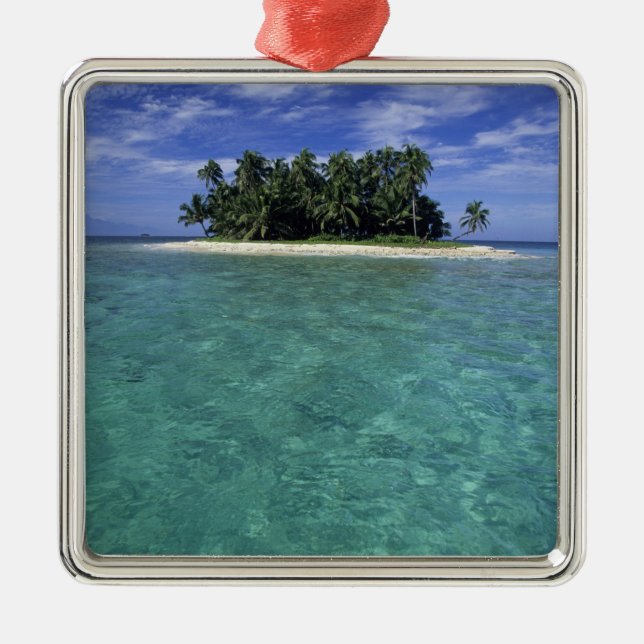 Belize, barriärrevet, namnlös ö eller cay. julgransprydnad metall (Framsidan)