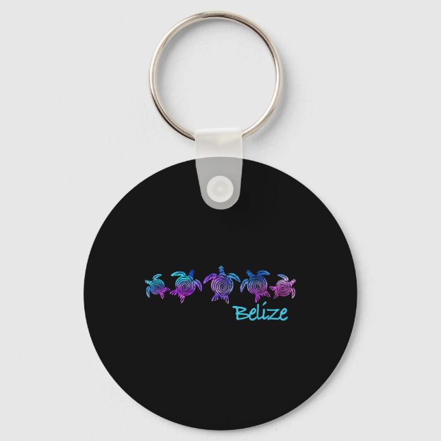 Belize Beach Design _ Tribal Turtle Gift Nyckelring (Framsida)