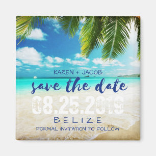Belize Beach Destination Wedening Spara datumet Magnet