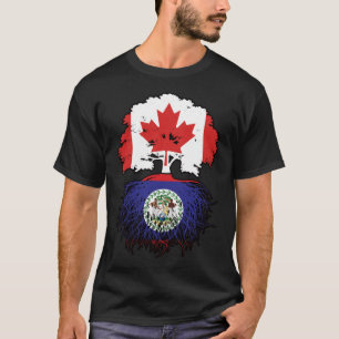 Belize Belizean Canadian Canada Träd Roots Flagga T Shirt